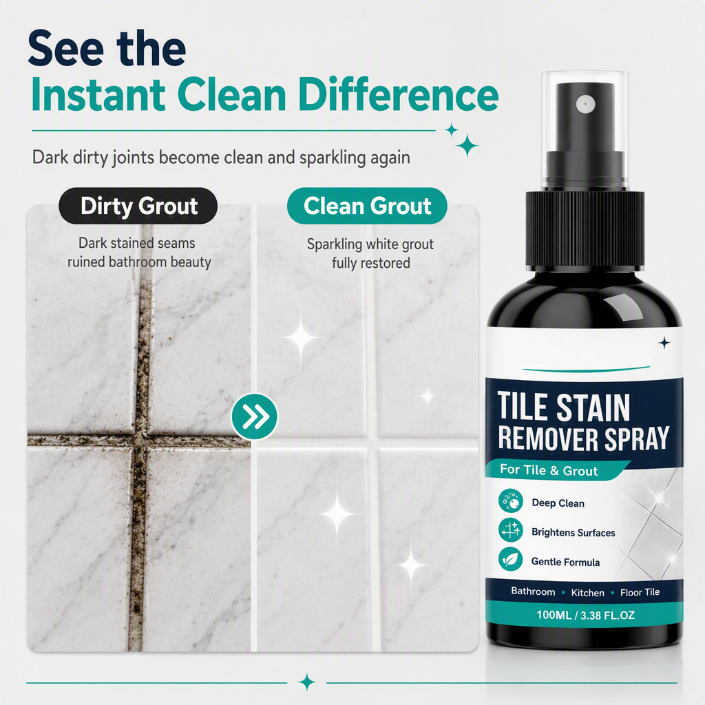🧼🎯Grout Cleaning Spray – Easy Care for Tile Lines & Damp-Area Stains