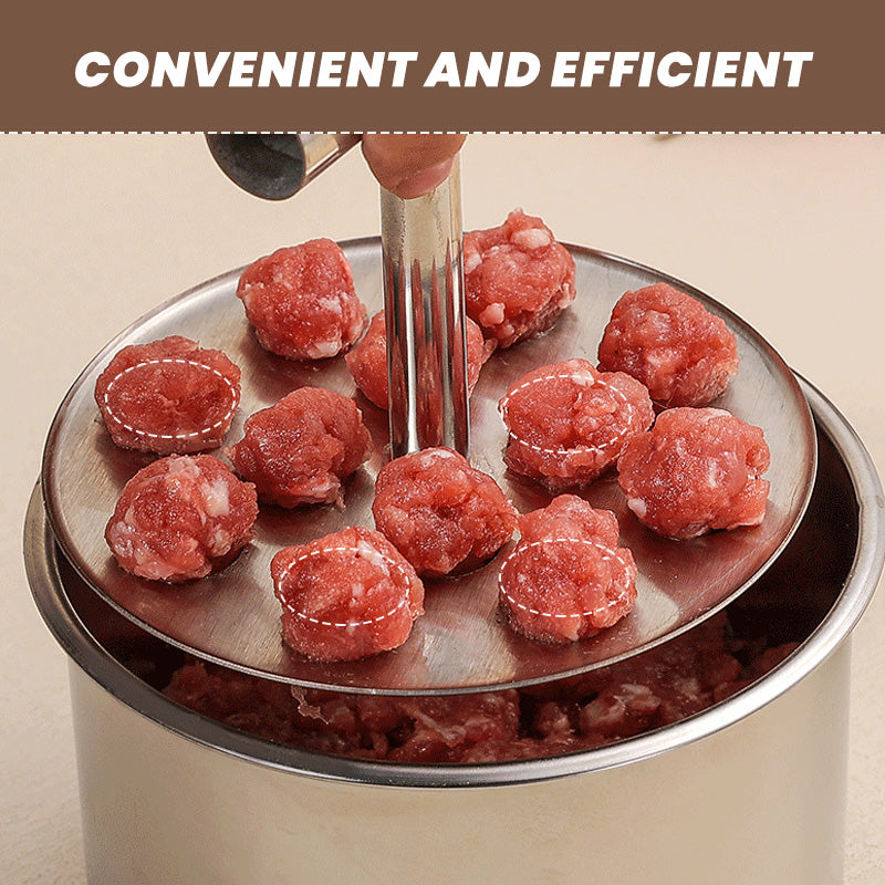 Kitchen form in stainless steel for meatballs