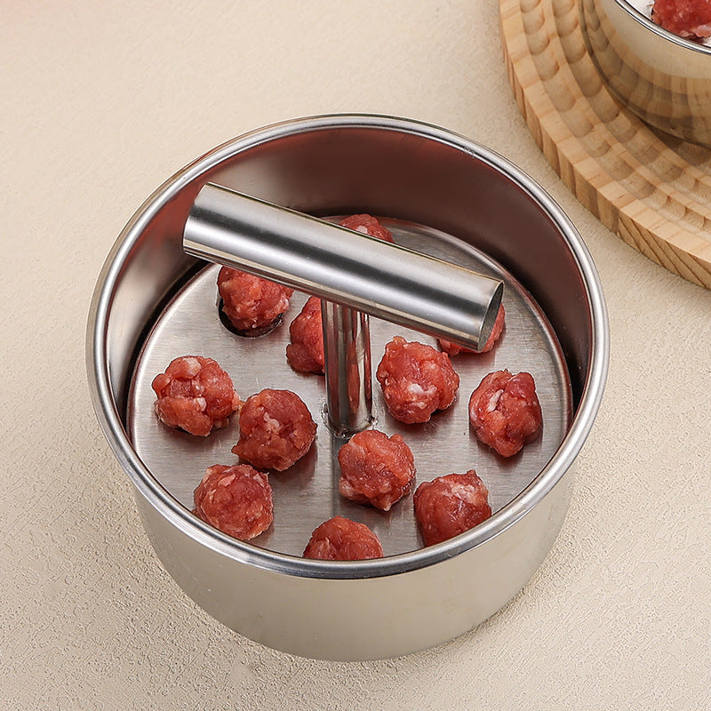 Kitchen form in stainless steel for meatballs