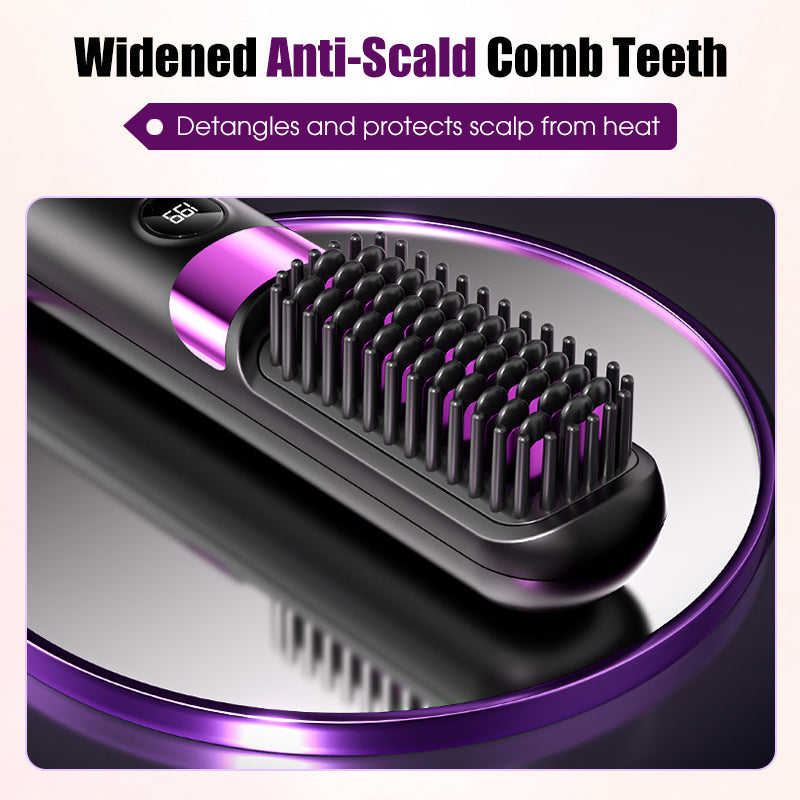 💇‍♀️ 3-in-1 Cordless Hair Straightening Brush – Straighten, Curl & Detangle Anywhere ✨