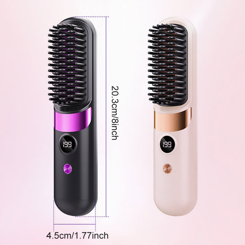 💇‍♀️ 3-in-1 Cordless Hair Straightening Brush – Straighten, Curl & Detangle Anywhere ✨