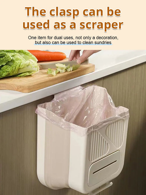 🛒🥬Foldable kitchen hanging trash can
