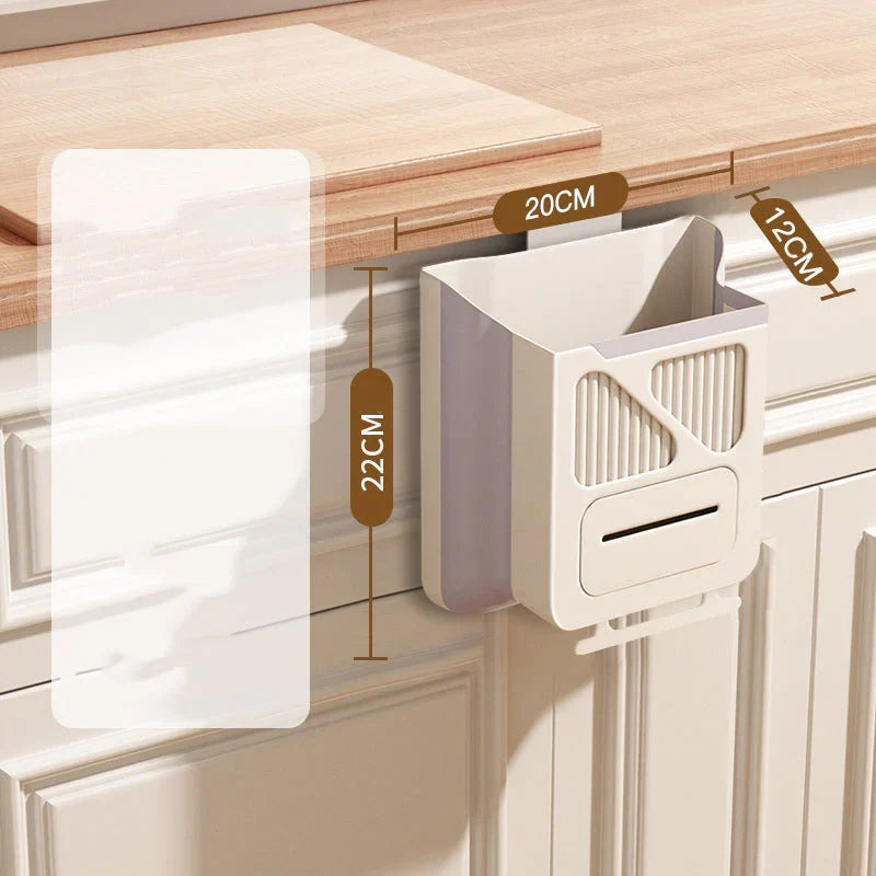 🛒🥬Foldable kitchen hanging trash can