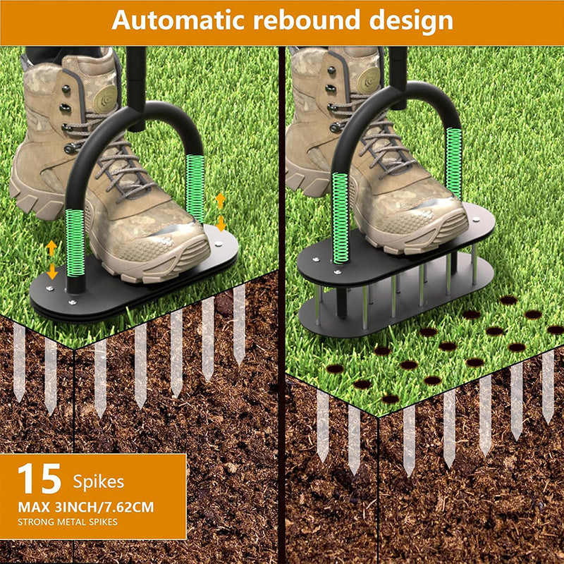 🌱💪 Manual Core Lawn Aerator – Deep Soil Plug Removal for Healthier, Better-Aerated Grass