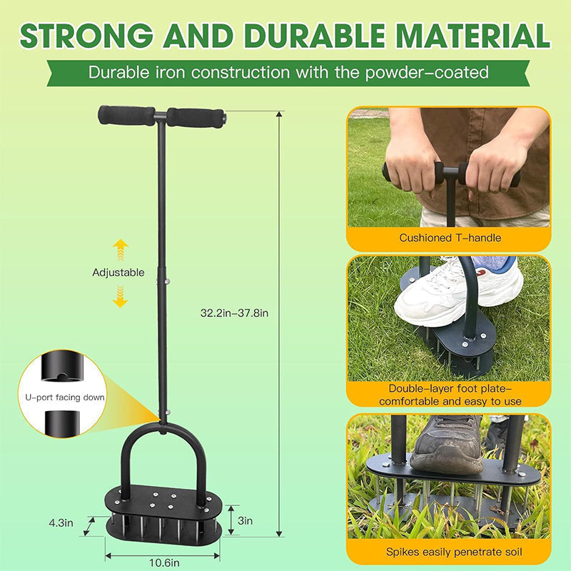 🌱💪 Manual Core Lawn Aerator – Deep Soil Plug Removal for Healthier, Better-Aerated Grass