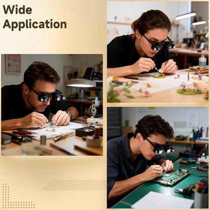 🔍💡 Hands-Free LED Magnifying Headset – Clear Close-Up Vision for Repairs, Crafts & Precision Work