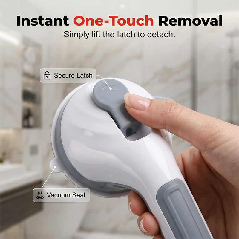 🚿✨ No-Drill Suction Support Handle – Quick-Install Bathroom Handhold for Shower & Tub