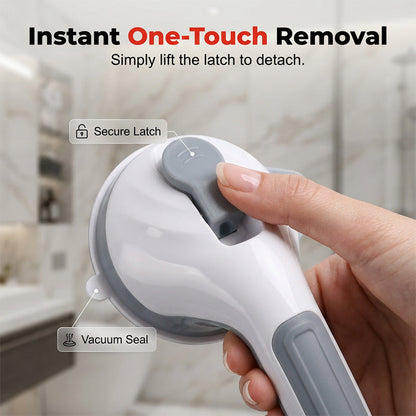 🚿✨ No-Drill Suction Support Handle – Quick-Install Bathroom Handhold for Shower & Tub