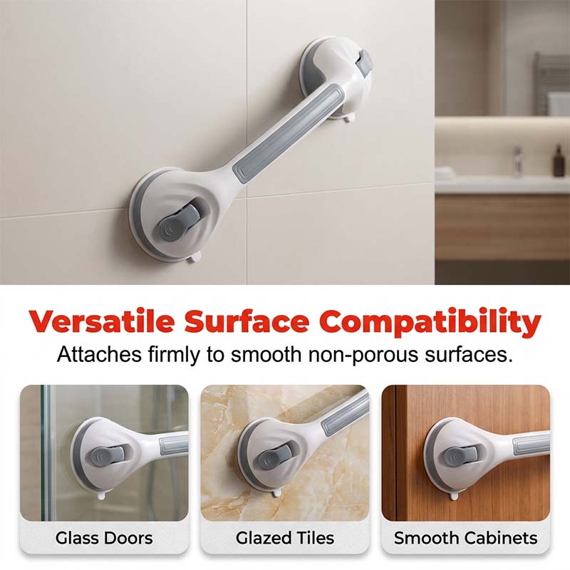 🚿✨ No-Drill Suction Support Handle – Quick-Install Bathroom Handhold for Shower & Tub
