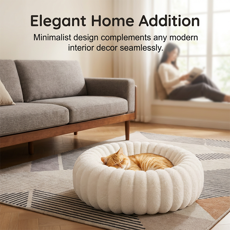 ☁️🐾 Cloud-Soft Round Comfort Bed for Cats & Dogs