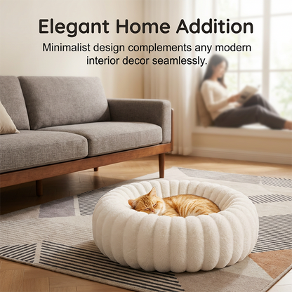 ☁️🐾 Cloud-Soft Round Comfort Bed for Cats & Dogs