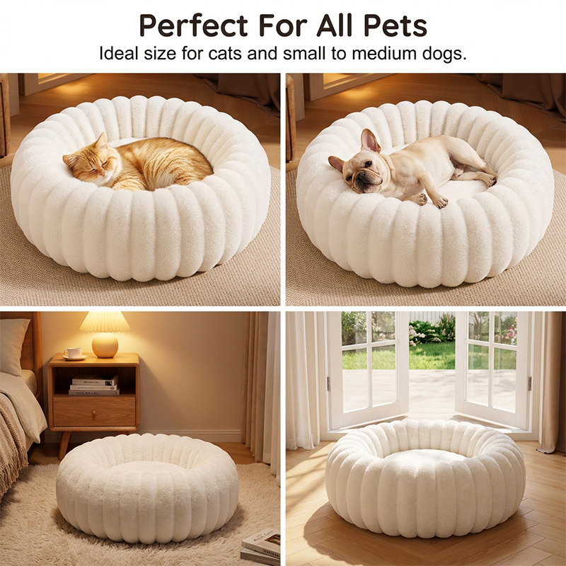 ☁️🐾 Cloud-Soft Round Comfort Bed for Cats & Dogs