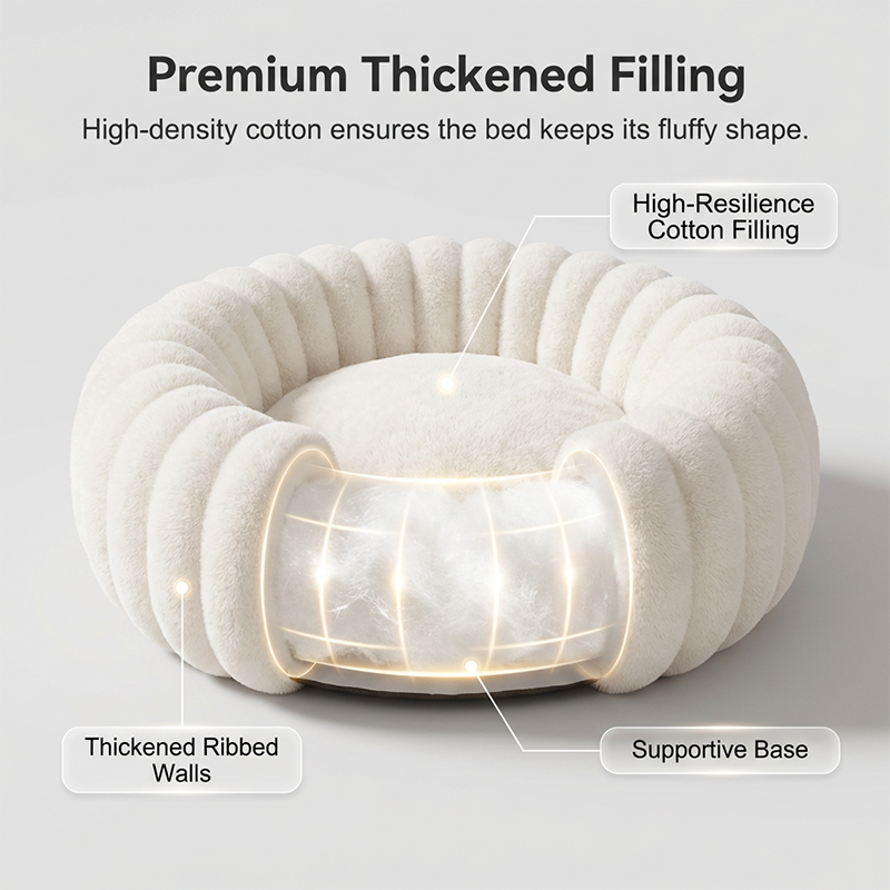 ☁️🐾 Cloud-Soft Round Comfort Bed for Cats & Dogs
