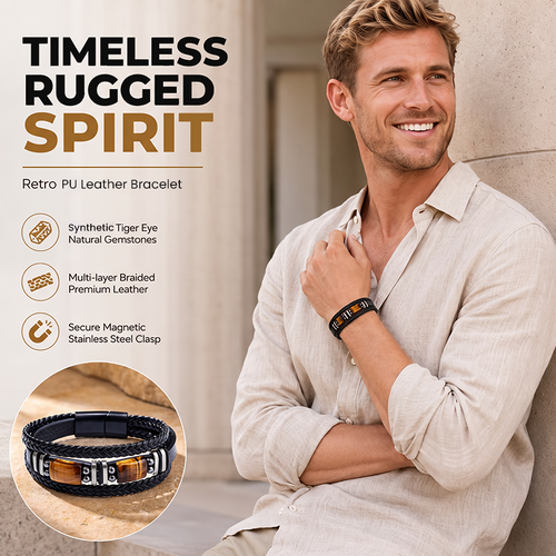 🖤✨ Urban Braided Leather Bracelet – Layered Unisex Wristwear for Everyday Style