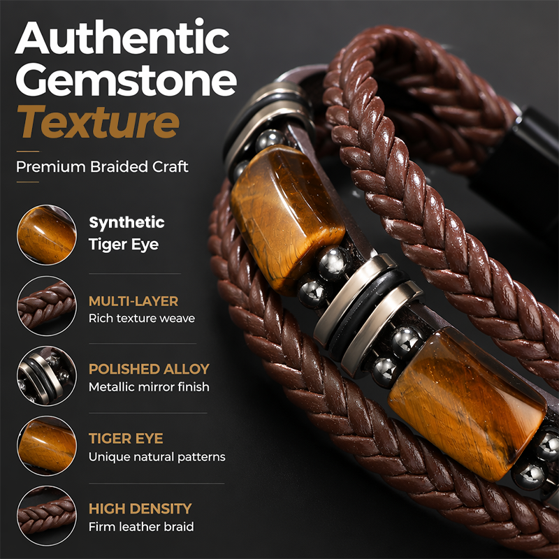 🖤✨ Urban Braided Leather Bracelet – Layered Unisex Wristwear for Everyday Style