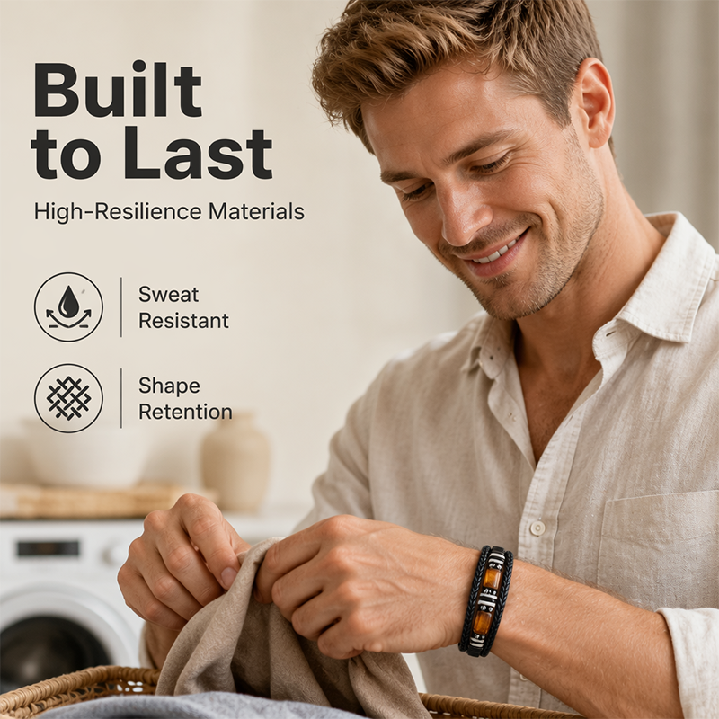 🖤✨ Urban Braided Leather Bracelet – Layered Unisex Wristwear for Everyday Style