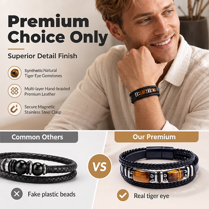 🖤✨ Urban Braided Leather Bracelet – Layered Unisex Wristwear for Everyday Style