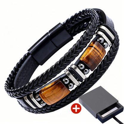 🖤✨ Urban Braided Leather Bracelet – Layered Unisex Wristwear for Everyday Style