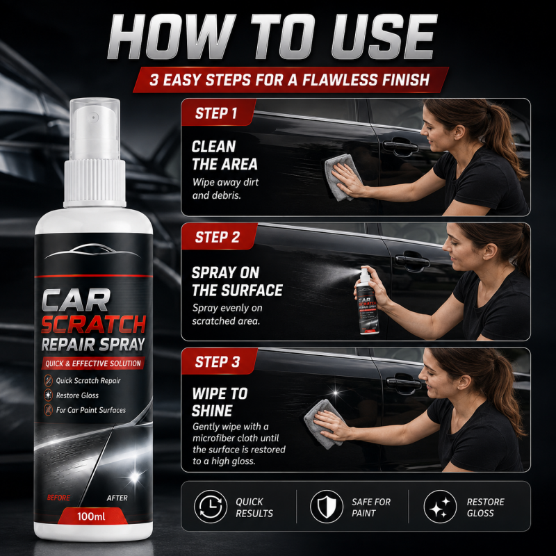 🥳2026 HOT SALE🥳💞50K+ SOLD!🚗Universal Car Scratch Repair Spray – Erases light scratches, swirl marks & scuffs fast. No body shop needed – restore your car’s gloss in minutes! 🛡️💨