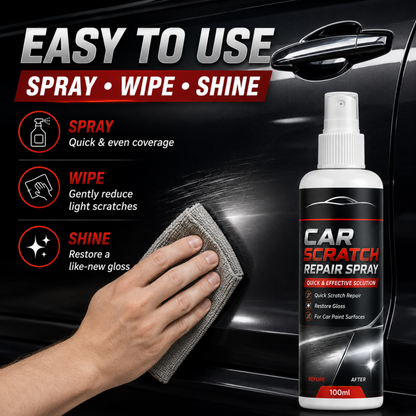🥳2026 HOT SALE🥳💞50K+ SOLD!🚗Universal Car Scratch Repair Spray – Erases light scratches, swirl marks & scuffs fast. No body shop needed – restore your car’s gloss in minutes! 🛡️💨