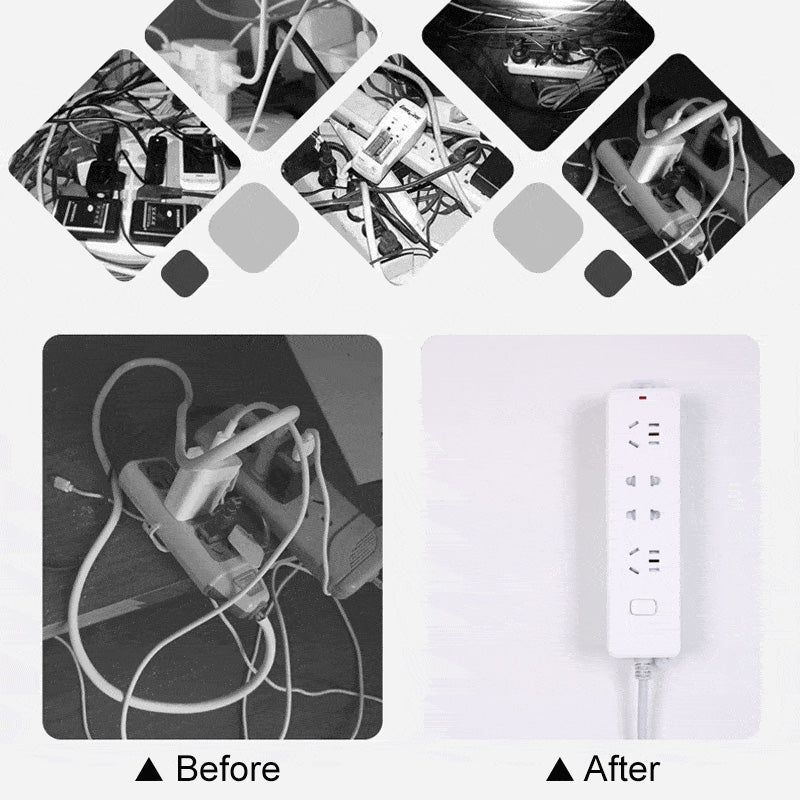 ❄️Summerfresh 50% OFF!🔌No-Drill Power Strip & Extension Lead Holder – Self-Adhesive Slide-Off Wall & Desk Mount