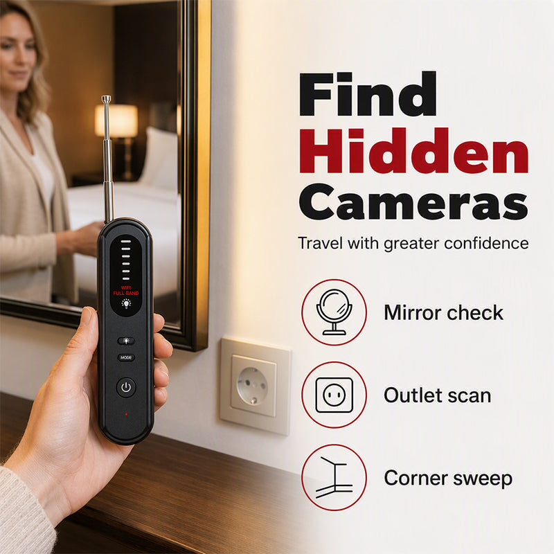 🔍🛡️ Portable Privacy Detector – Hidden Camera, RF Signal & Tracker Scanner for Travel & Everyday Checks