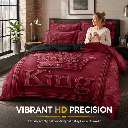👑🛌 Royal Crown 3-Piece Bedding Collection