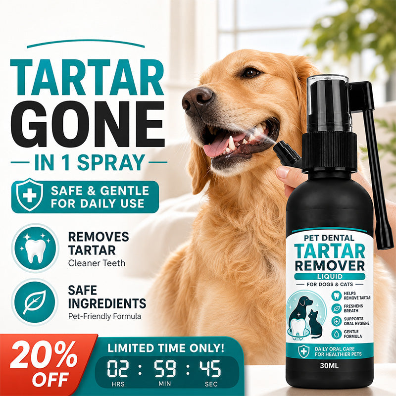 🐾50% OFF NOW! Gentle Pet Dental Cleaning Spray‑ Vet‑Formulated Tartar Remover Spray for Dogs & Cats, Safe Oral Care Solution to Eliminate Bad Breath & Reduce Plaque