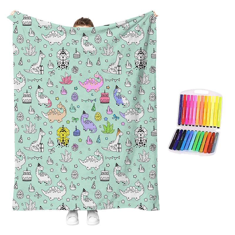 🎨🧸 Color-Me Cozy Blanket Set – Washable DIY Creative Craft for Kids