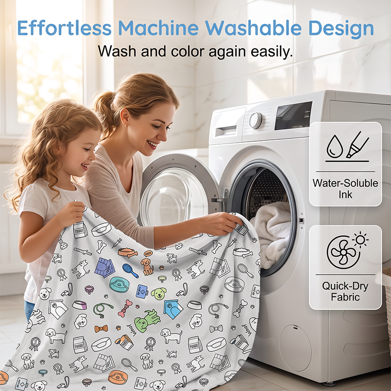🎨🧸 Color-Me Cozy Blanket Set – Washable DIY Creative Craft for Kids