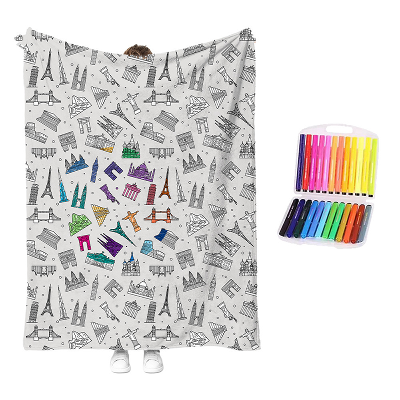 🎨🧸 Color-Me Cozy Blanket Set – Washable DIY Creative Craft for Kids