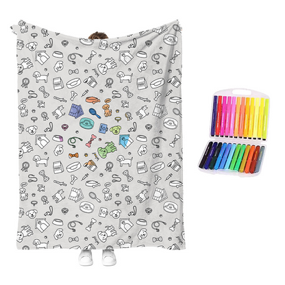 🎨🧸 Color-Me Cozy Blanket Set – Washable DIY Creative Craft for Kids