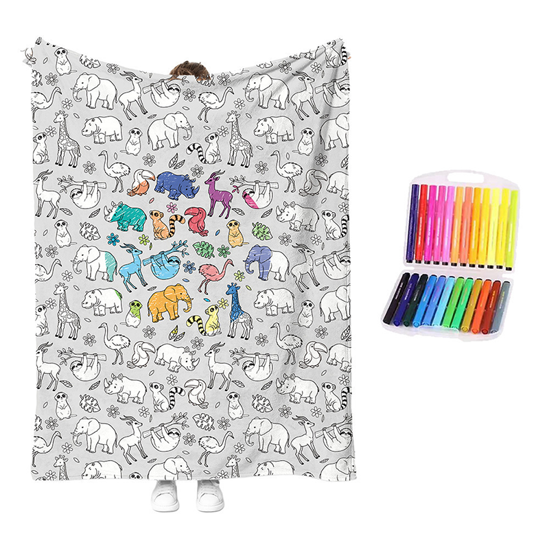 🎨🧸 Color-Me Cozy Blanket Set – Washable DIY Creative Craft for Kids