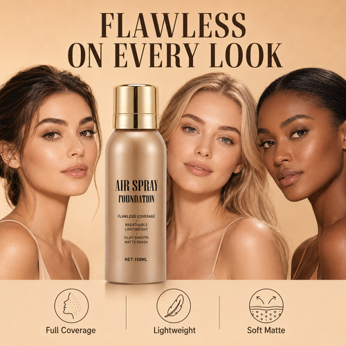 💨✨ Airbrush-Effect Spray Foundation – Waterproof, Lightweight & Buildable Flawless Coverage