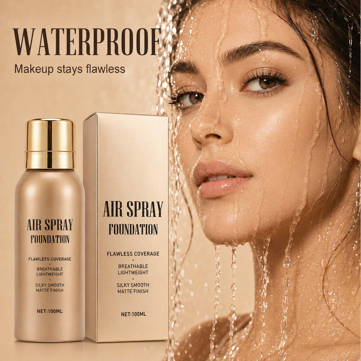 💨✨ Airbrush-Effect Spray Foundation – Waterproof, Lightweight & Buildable Flawless Coverage