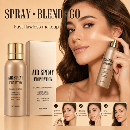 💨✨ Airbrush-Effect Spray Foundation – Waterproof, Lightweight & Buildable Flawless Coverage