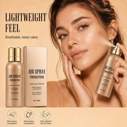 💨✨ Airbrush-Effect Spray Foundation – Waterproof, Lightweight & Buildable Flawless Coverage