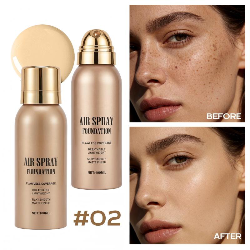 💨✨ Airbrush-Effect Spray Foundation – Waterproof, Lightweight & Buildable Flawless Coverage