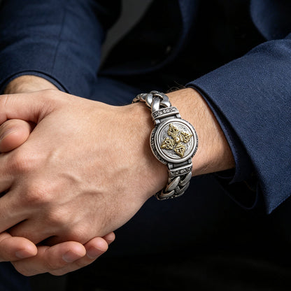 🧿⚙️ Rugged Spinner Bracelet – Vintage-Inspired Men’s Wrist Accessory
