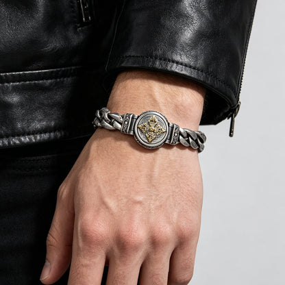 🧿⚙️ Rugged Spinner Bracelet – Vintage-Inspired Men’s Wrist Accessory