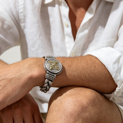 🧿⚙️ Rugged Spinner Bracelet – Vintage-Inspired Men’s Wrist Accessory