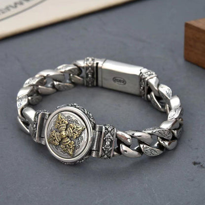 🧿⚙️ Rugged Spinner Bracelet – Vintage-Inspired Men’s Wrist Accessory