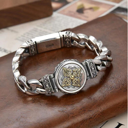 🧿⚙️ Rugged Spinner Bracelet – Vintage-Inspired Men’s Wrist Accessory