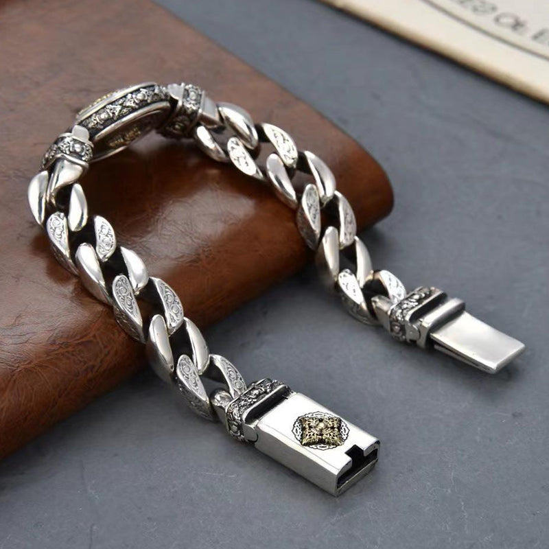 🧿⚙️ Rugged Spinner Bracelet – Vintage-Inspired Men’s Wrist Accessory