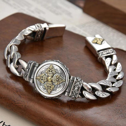 🧿⚙️ Rugged Spinner Bracelet – Vintage-Inspired Men’s Wrist Accessory