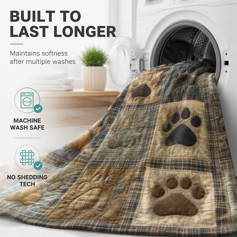 🐶🐾Cute Paw Print Soft Flannel Blanket – Snuggly, Warm, Lovely Home Decor 🛌