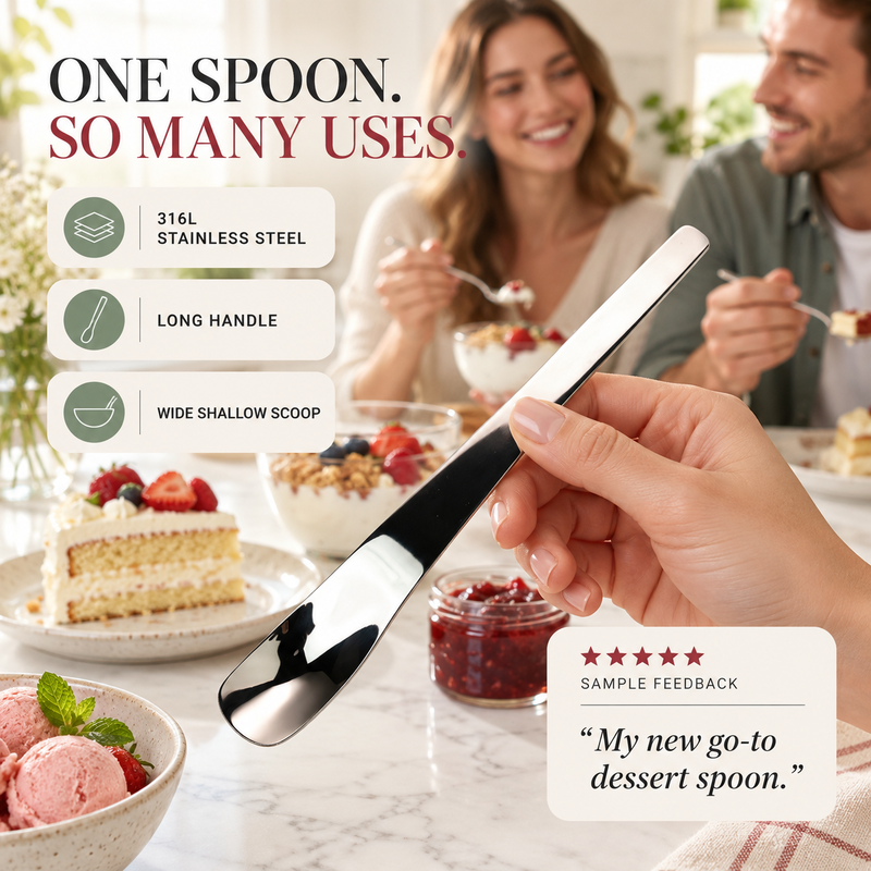 🍰Buy 1 Get 1 Free🍰2 pcs No-Bend Deep-Bowl Spoon | Scoop Ice Cream & Desserts Instantly