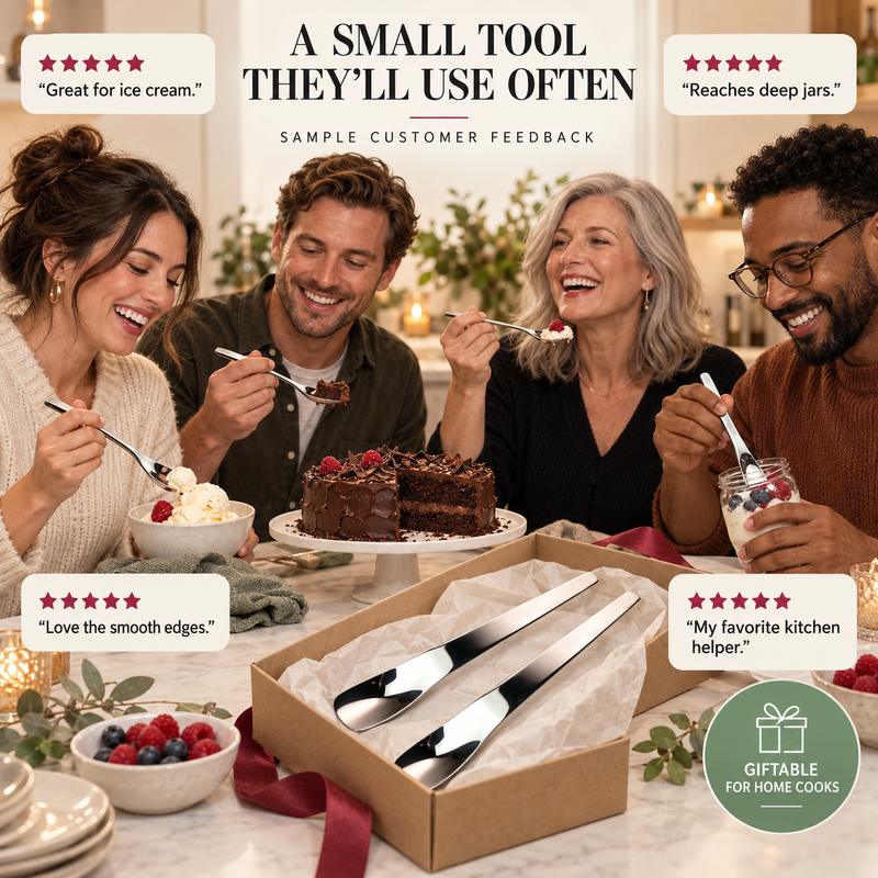 🍰Buy 1 Get 1 Free🍰2 pcs No-Bend Deep-Bowl Spoon | Scoop Ice Cream & Desserts Instantly