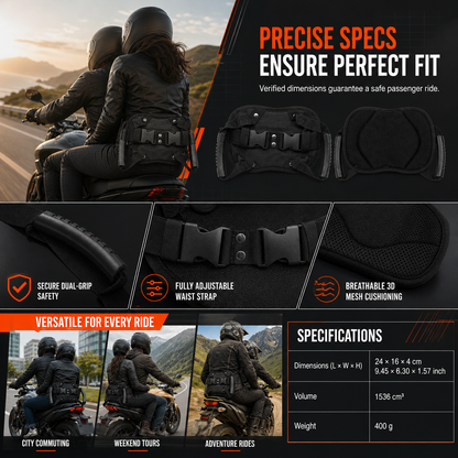 🏍️✋ Adjustable Passenger Grip Belt – Reinforced Rear Handle Strap for Motorcycle & Powersports Riding