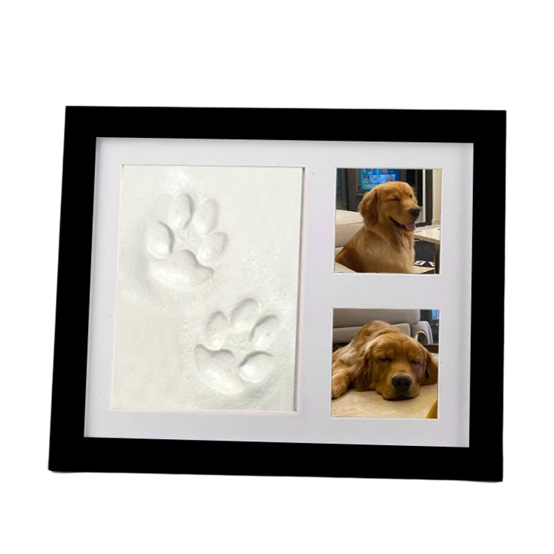 🐾 Baby & Pet Footprint Keepsake Frame Kit – Triple-Window Wooden Frame, Non-Toxic Soft Clay & Modern Minimalist Design – Capture Lifelong Memories in One Frame 👶